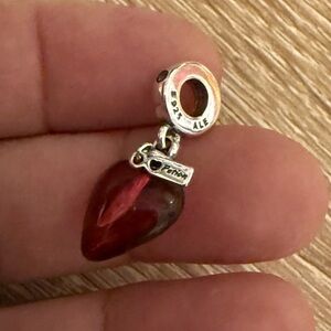 Pandora Deep Red Heart Drop Charm Dangle